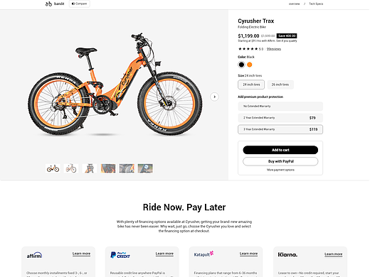 E-bike产品落地页