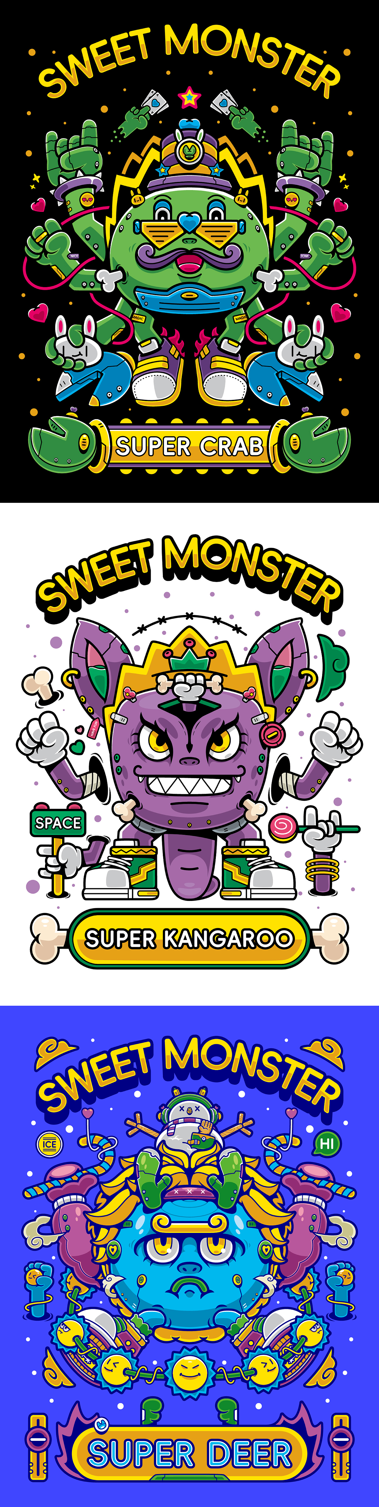 {甜心怪物}系列-全集展示-矢量插画内容