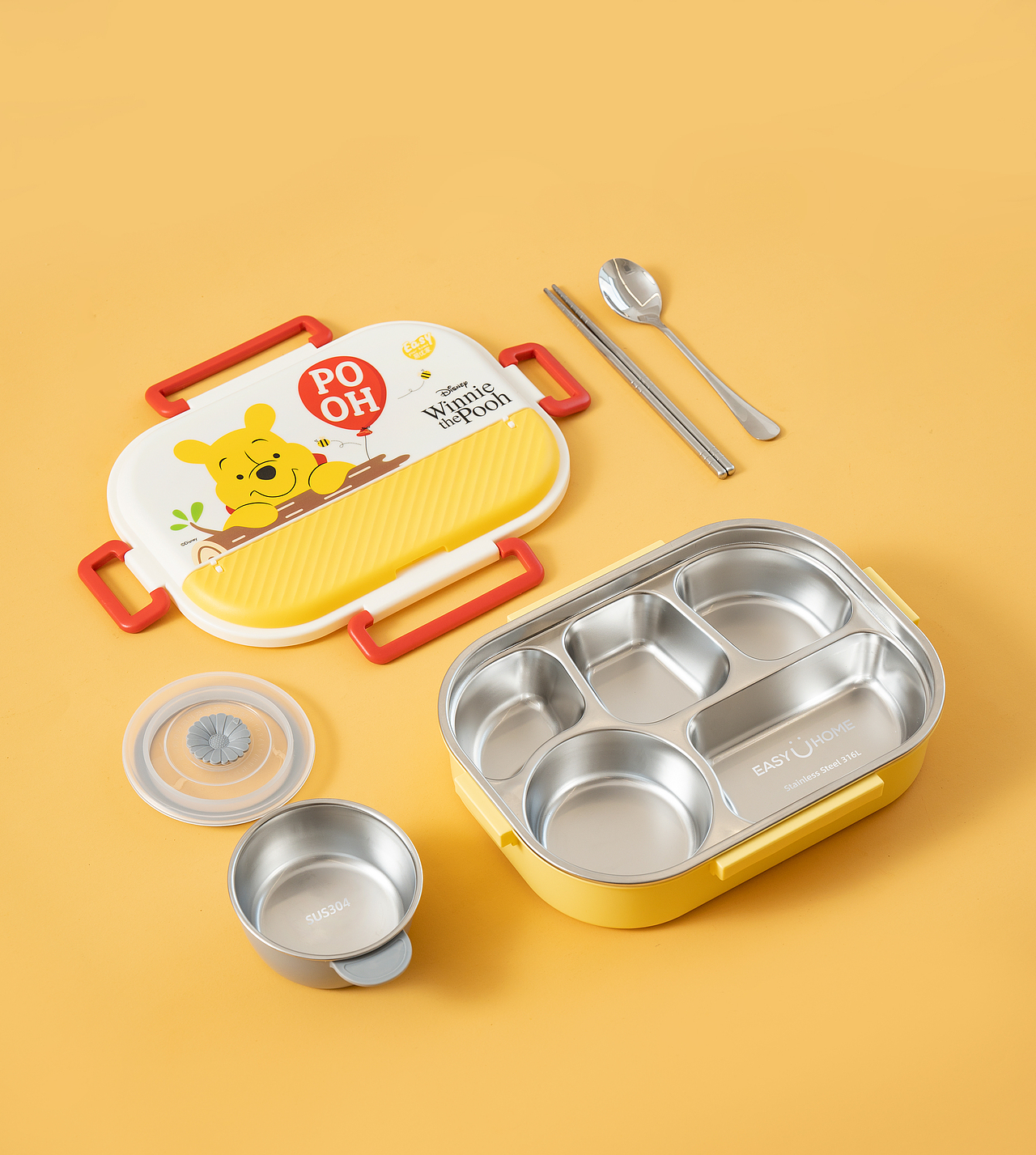 不锈钢保温饭盒-创意拍摄
