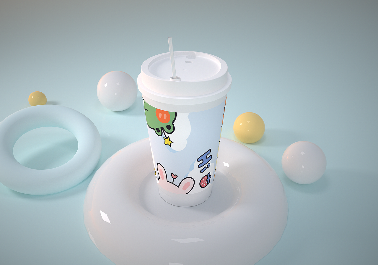 奶茶杯子建模渲染 练习（图ZMzcyNjM2MjAw） - 产品 - 站酷设计师吴财辉原创素材 - 站酷ZCOOL