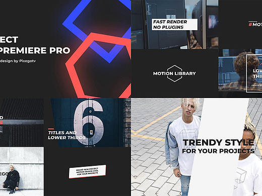 PR模板|创意设计版式排版文字标题包展示商业广告炫酷