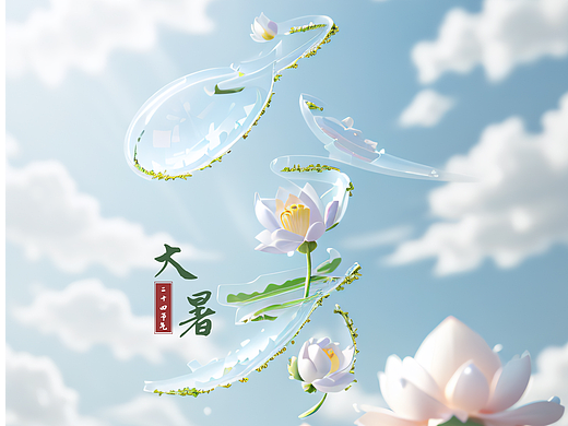 二十四节气--大暑（个人主页-ZNjkwMDg5NDg=） - 海报 - 站酷设计师Eden枼原创素材 - 站酷ZCOOL