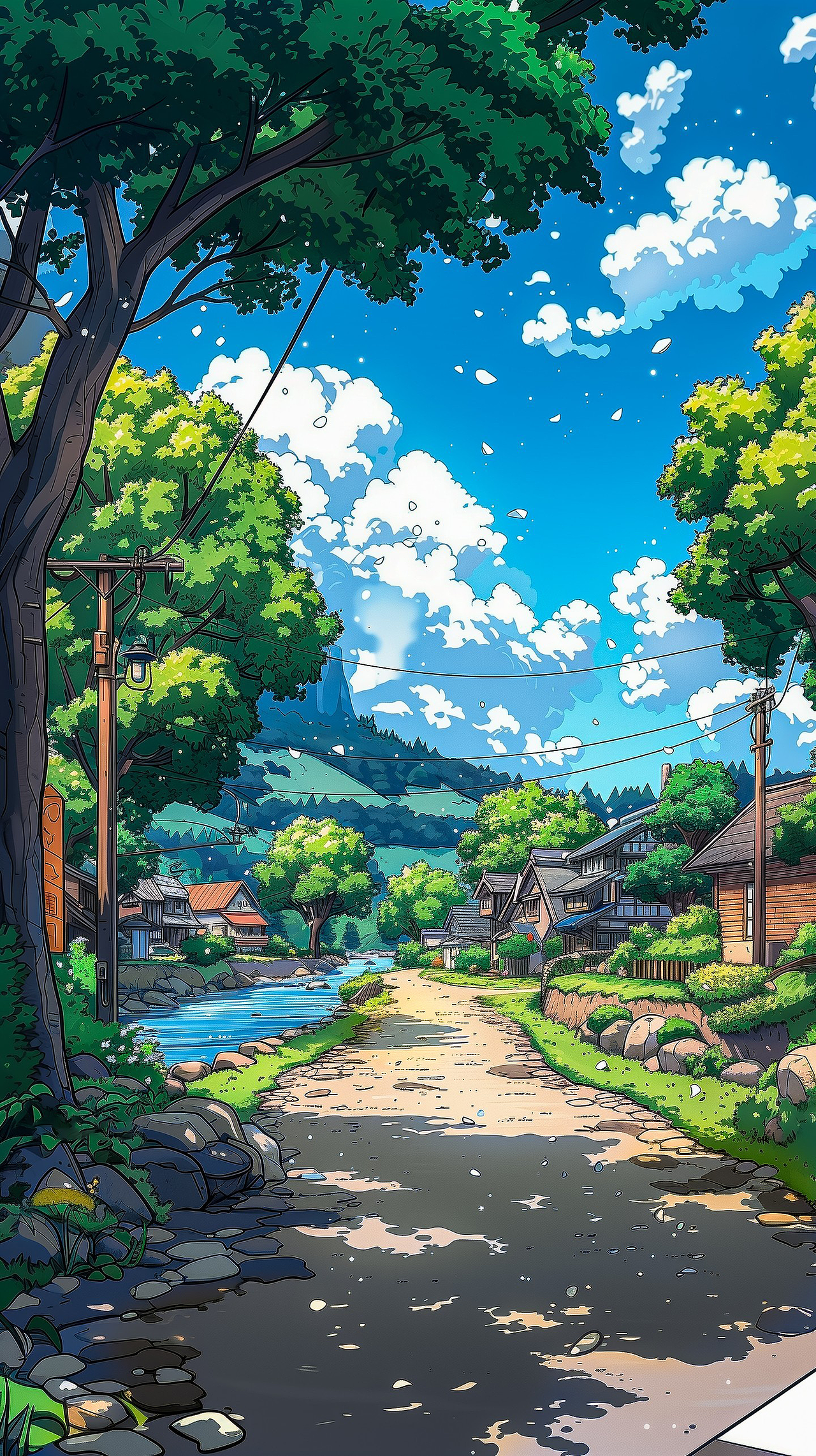 宫崎骏的夏天，是蓝天白云下的童话。（图ZMzcyNjczNzA4） - AI作品 - 站酷设计师yaoyaiw原创素材 - 站酷ZCOOL