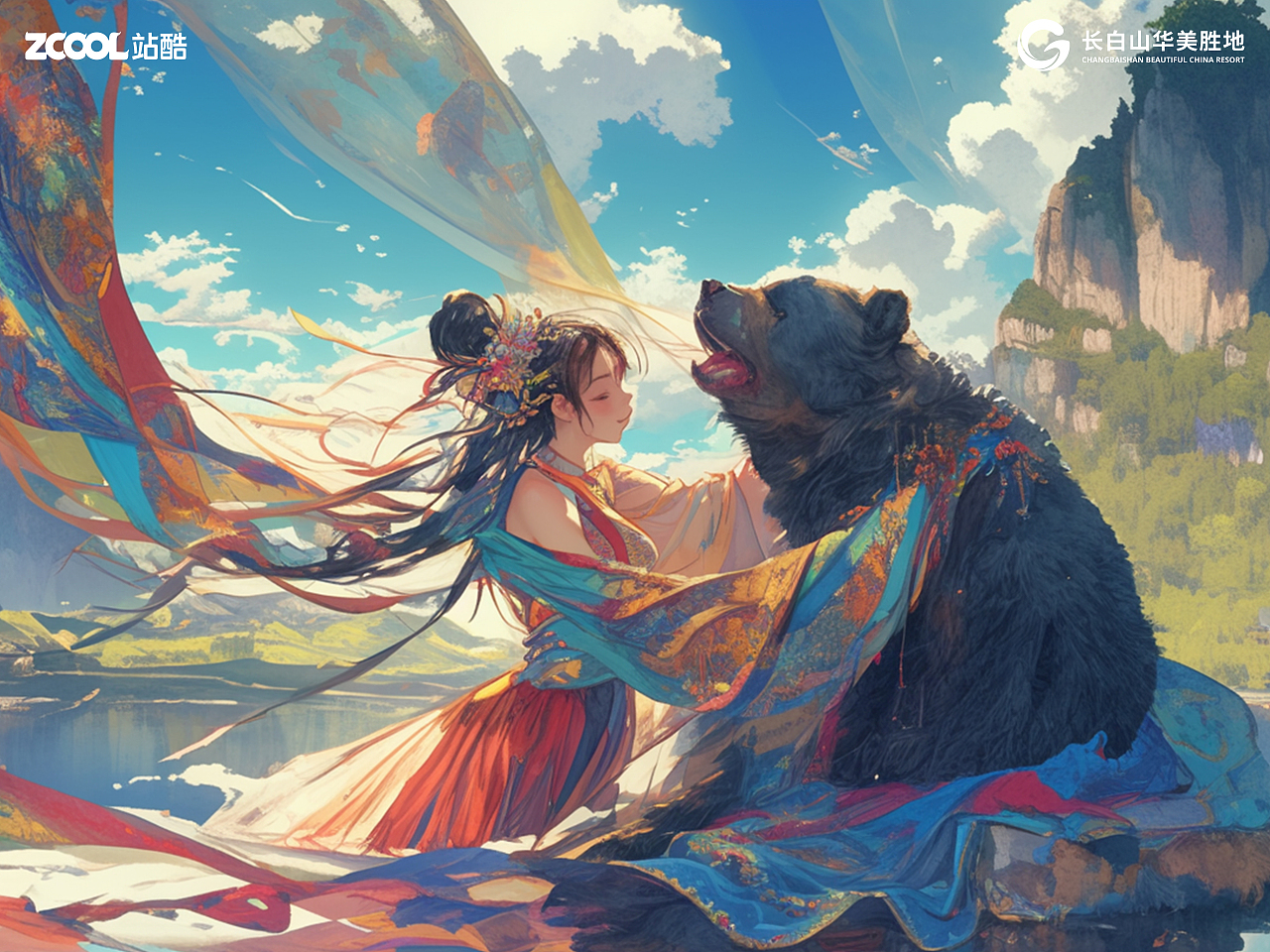 长白山华美胜地动物形象AIGC创意海报设计（图ZMzcyNjg3MTQ0） - 海报 - 站酷设计师DODO嘟嘟鸟原创素材 - 站酷ZCOOL