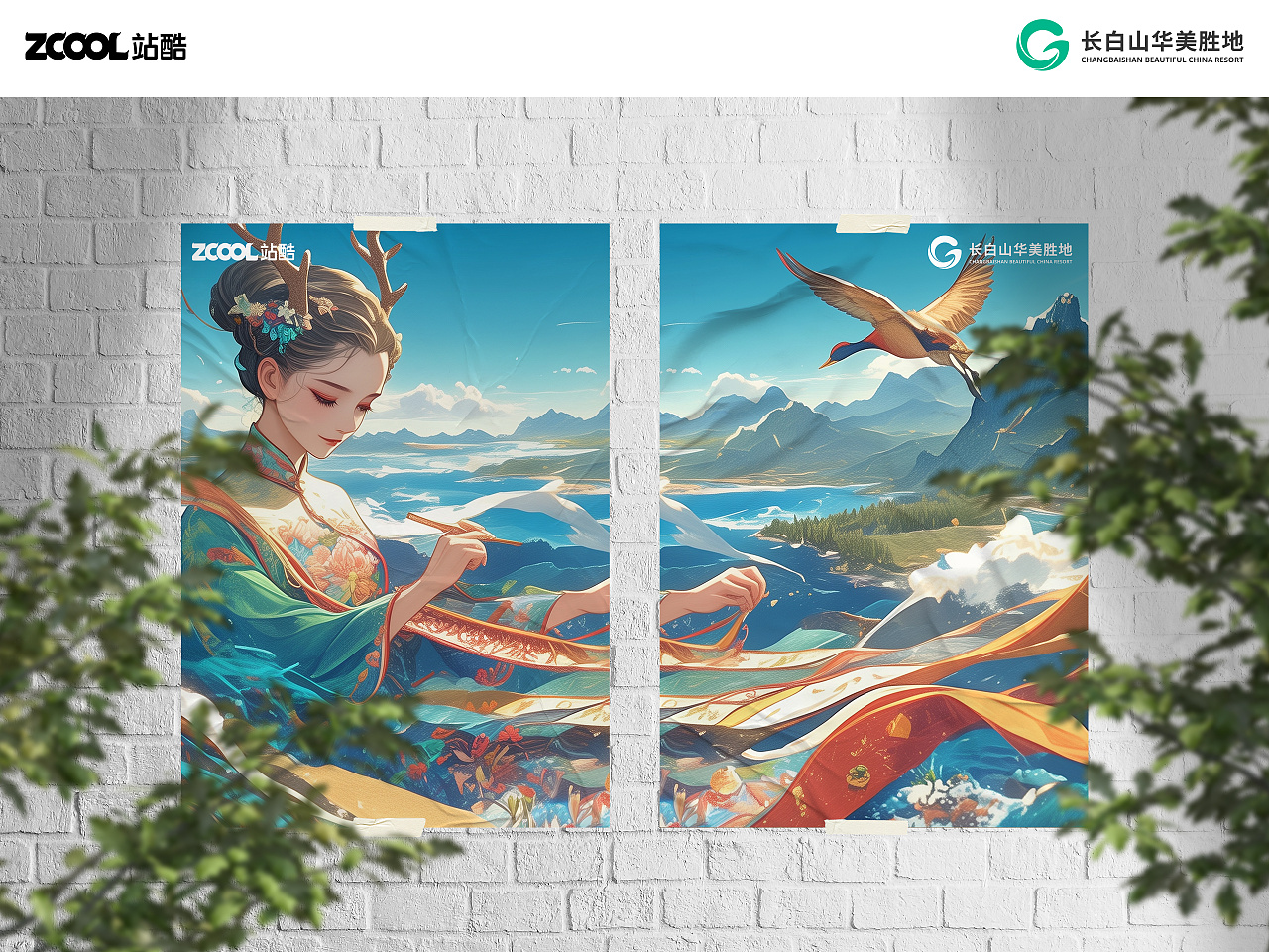 长白山华美胜地动物形象AIGC创意海报设计（图ZMzcyNjg3MTc2） - 海报 - 站酷设计师DODO嘟嘟鸟原创素材 - 站酷ZCOOL