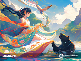 长白山华美胜地动物形象AIGC创意海报设计