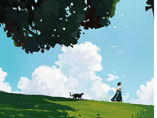 宫崎骏的夏天（个人主页-ZNjkwMTc0ODg=） - 创作习作 - 站酷设计师嗑瓜子的猫i原创素材 - 站酷ZCOOL