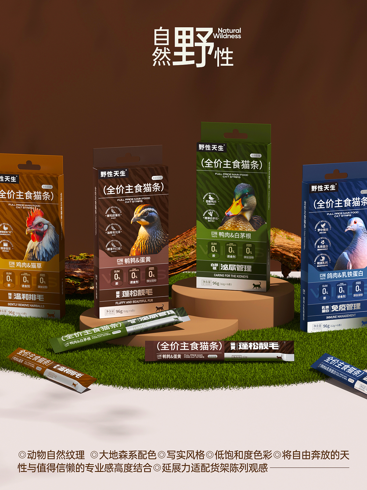 野性天生 宠物品牌升级 猫粮零食系列包装设计 定调