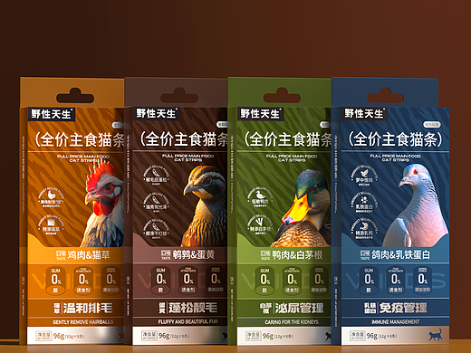 野性天生 宠物品牌升级 猫粮零食系列包装设计 定调