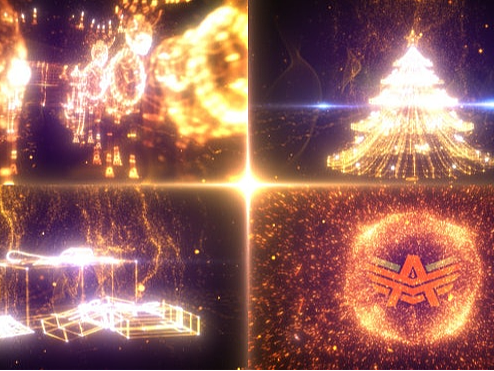 PR模板|神奇新年闪亮标志LOGO演绎视频动画开场