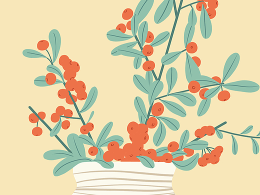 扁平植物系列插画