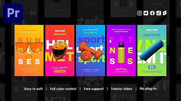 PR模板|卡通创意抽象时尚健身产品运动产品广告宣传（图ZMzcyNzcwMjk2） - 影视后期 - 站酷设计师猿文件网官方账号原创素材 - 站酷ZCOOL