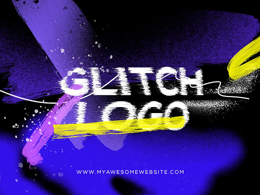 PR模板|专业动态失真故障效果动画标题LOGO演绎音乐