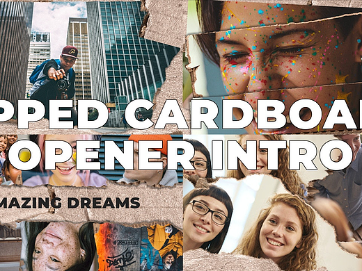 PR模板|时尚设计撕纸板迷人过渡效果涂鸦动画标题展示