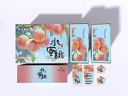 原创设计丨水蜜桃油画礼盒手绘设计