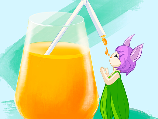 炎炎夏日，来杯原滋原味橙汁