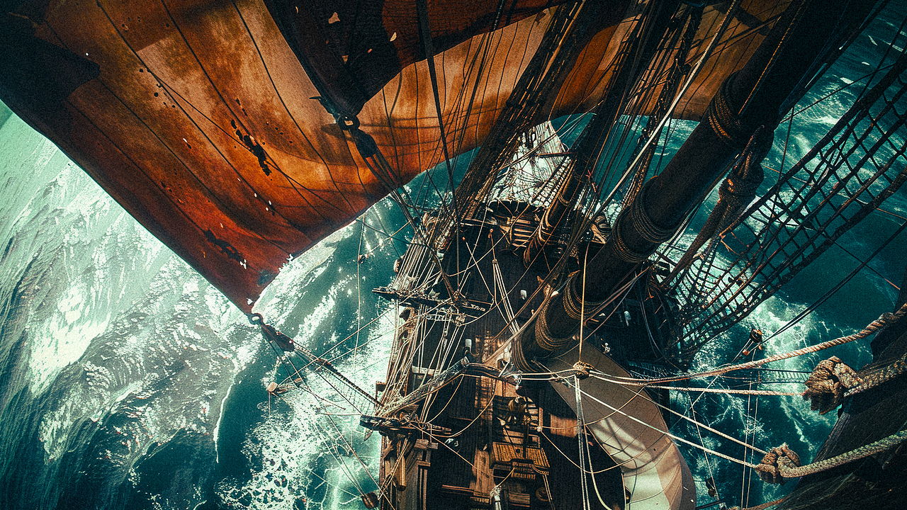 Cutting Through The Waves | AIGC短片创作（图ZMzcyODE2NDY4） - AI作品 - 站酷设计师呜哩的片子原创素材 - 站酷ZCOOL