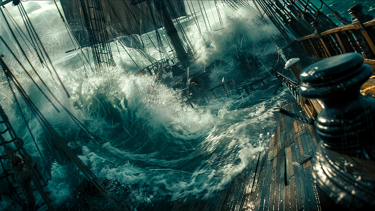 Cutting Through The Waves | AIGC短片创作（图ZMzcyODE2NDky） - AI作品 - 站酷设计师呜哩的片子原创素材 - 站酷ZCOOL