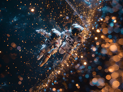 VV-Midjourney新作 | 星空下的宇航员和猎豹