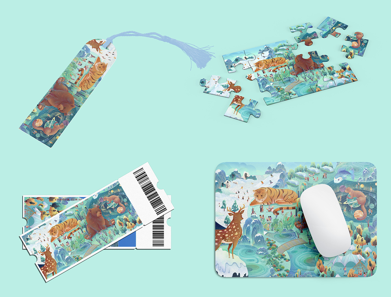 长白山顶流动物-《共生》（图ZMzcyODMxNzk2） - 海报 - 站酷设计师文鳐_原创素材 - 站酷ZCOOL