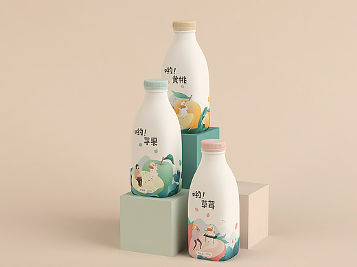 酸奶品牌创意插画风格VI及包装设计