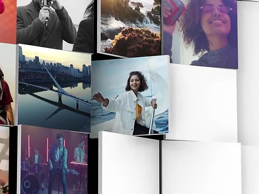 PR模板|时尚马赛克瓷砖标志LOGO展示照片视频开场