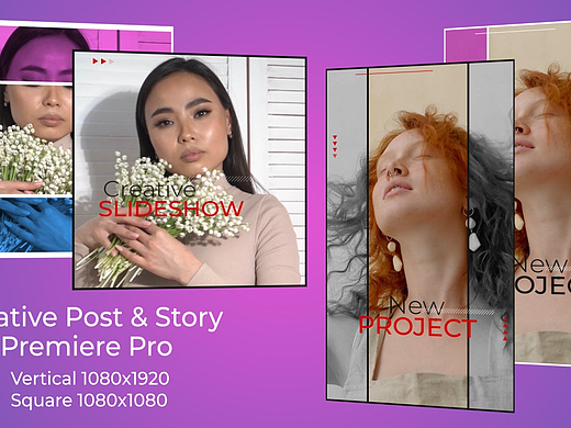 PR模板|分屏渐变背景时尚设计创意帖子标题展示新产品