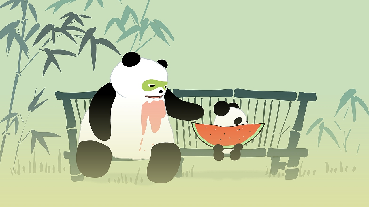 开心熊猫-夏日吃西瓜（图ZMzcyODc0NTIw） - 动画片 - 站酷设计师中国风动画原创素材 - 站酷ZCOOL