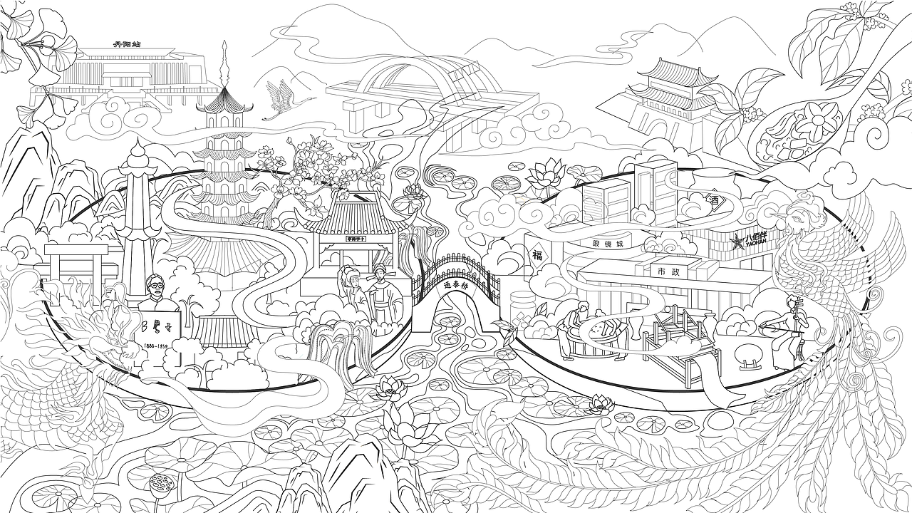 国风插画—城市文创礼盒包装设计