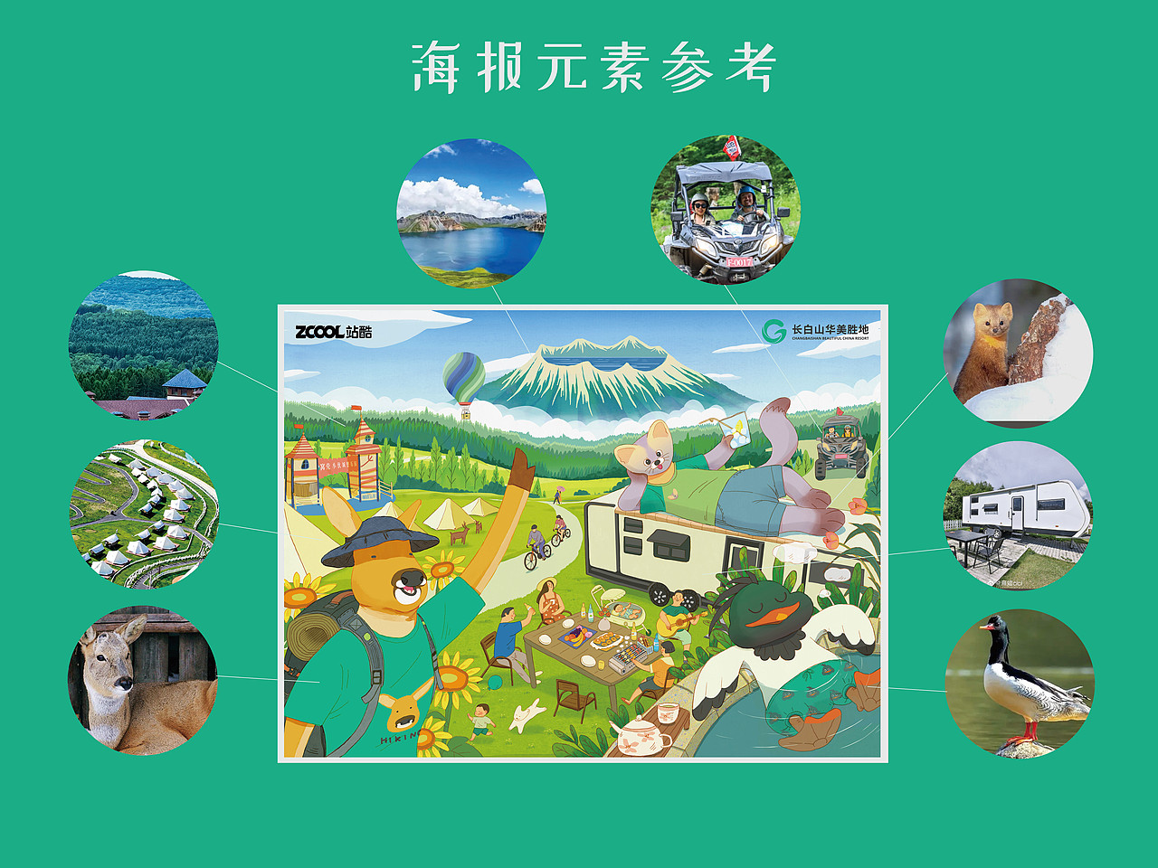 长白山顶流动物-主题海报设计（图ZMzcyODkwNjU2） - 海报 - 站酷设计师o一木o原创素材 - 站酷ZCOOL