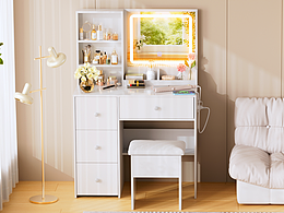 C4D+Redshift梳妝臺圖片視頻渲染