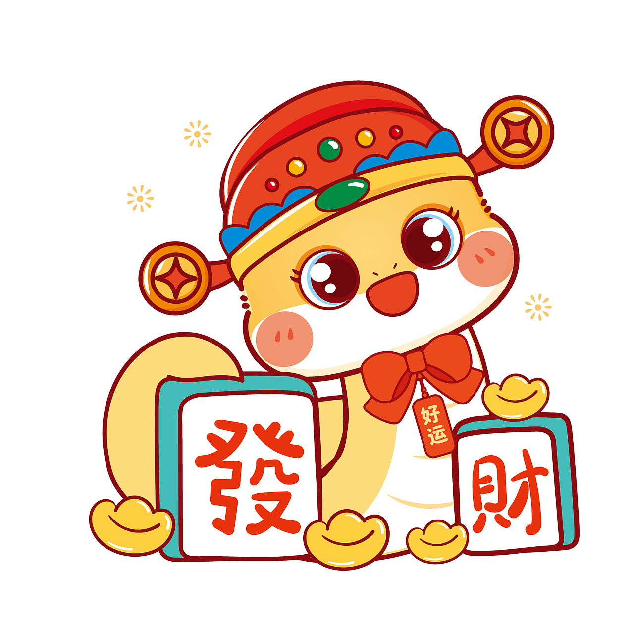 蛇年插画卡通可爱 蛇宝宝2025