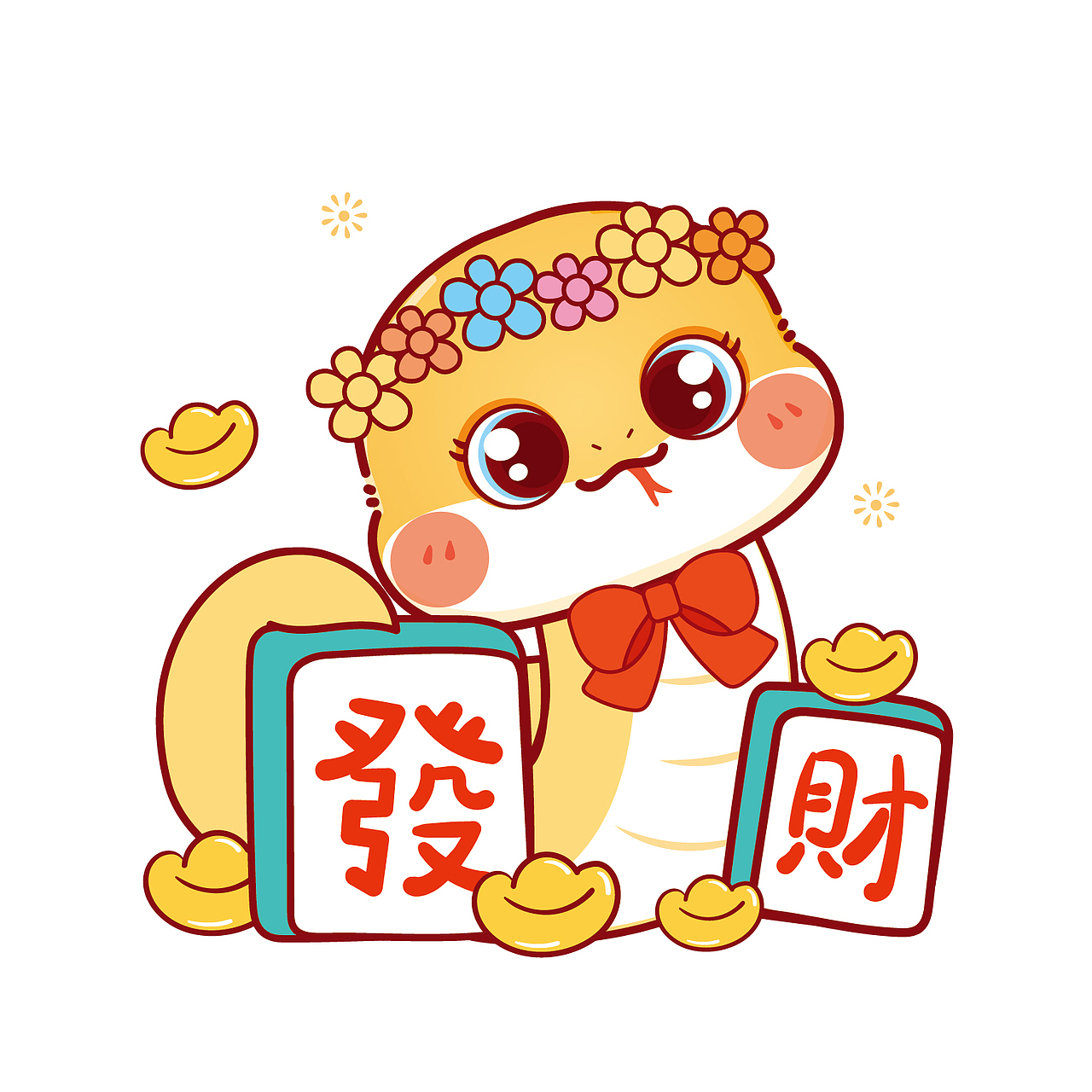 蛇年插画卡通可爱 蛇宝宝2025