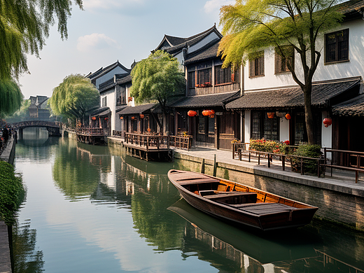 人生一刻-AI影像-江南水乡