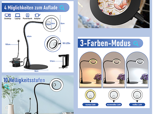 Amazon亚马逊 放大镜灯 视觉详情 主图A+
