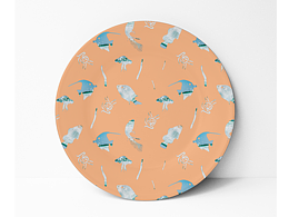 “鱼”你携手守护蓝色宝藏(结合篆体设计文创图案)