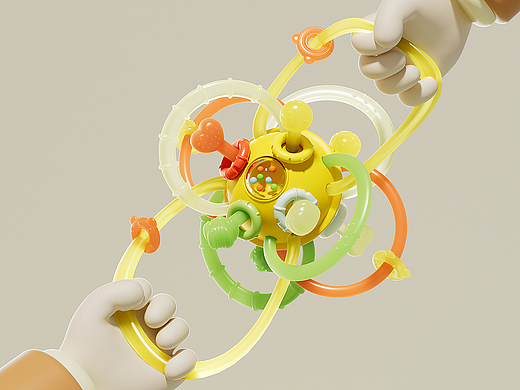 蒂乐曼哈顿球 | 曼哈顿球手抓球婴儿牙胶| 三维建模