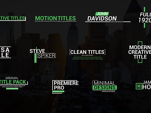 PR模板|简洁创意文本动画字幕标题展示商业促销活动