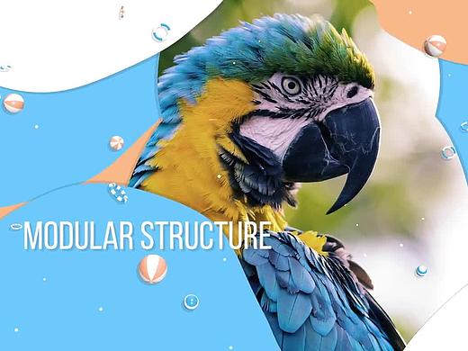 PR模板|抽象3D平面形状多彩时尚标题展示活动视频宣传