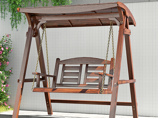 防腐木喷漆秋千场景~