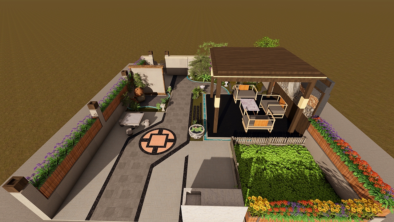 别墅庭院景观设计（图ZMzczMDIxMzcy） - 景观设计 - 站酷设计师弘辉原创素材 - 站酷ZCOOL