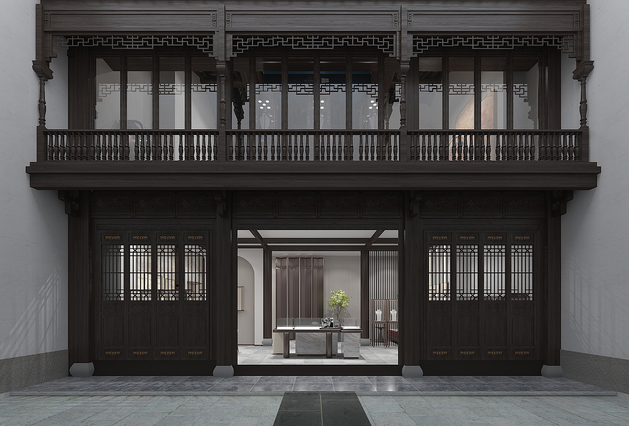 古建筑商业空间-珠宝展厅（图ZMzczMDMyMzQ0） - 商业空间设计 - 站酷设计师柏筑设计原创素材 - 站酷ZCOOL