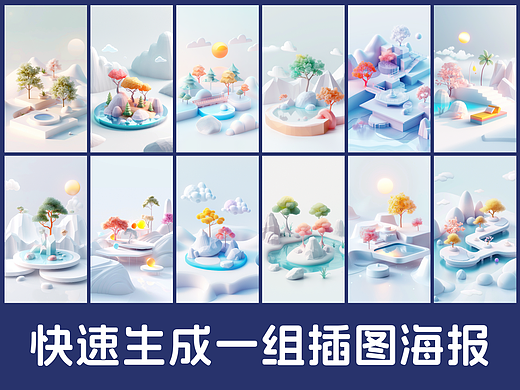快速生成风格一致的极简主义插图海报