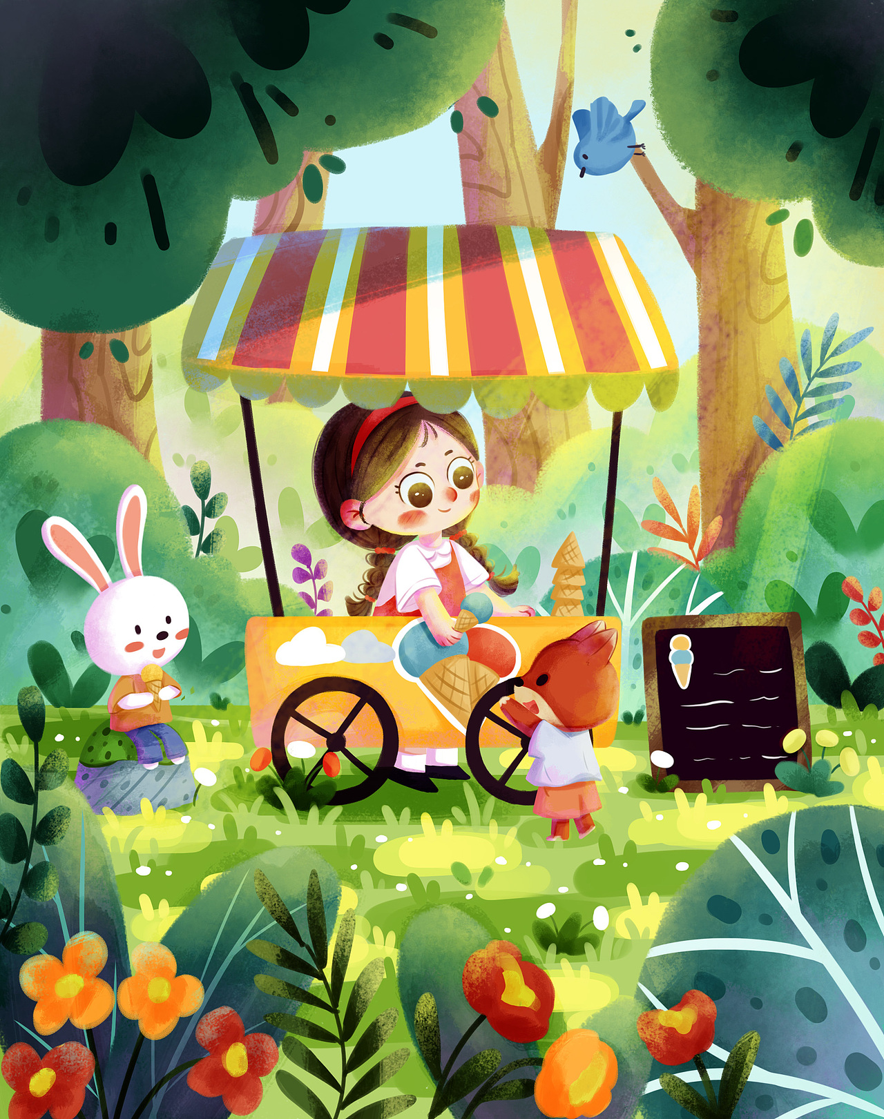 儿童场景插画（图ZMzczMDU5NjQ4） - 儿童插画 - 站酷设计师屋顶橙子原创素材 - 站酷ZCOOL