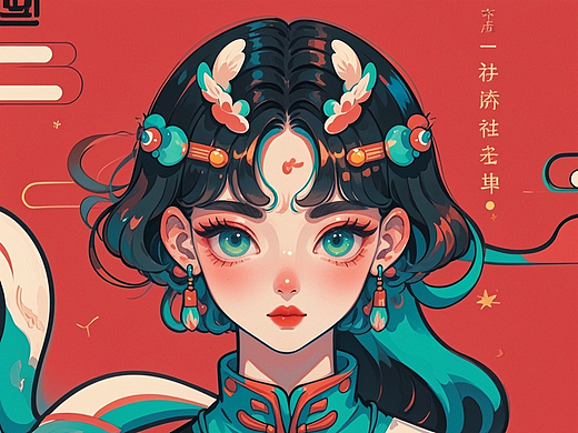 国潮风插画