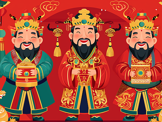 财神系列插画（个人主页-ZNjkwNTk4MTY=） - 海报 - 站酷设计师Z32163100原创素材 - 站酷ZCOOL