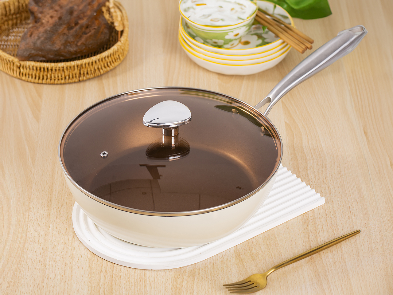 有间|意大利康詩达钛金深层煎炒锅