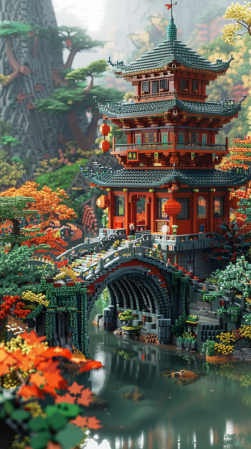 像素风格-中式建筑（图ZMzczMTI0NjE2） - AI作品 - 站酷设计师骨咕原创素材 - 站酷ZCOOL