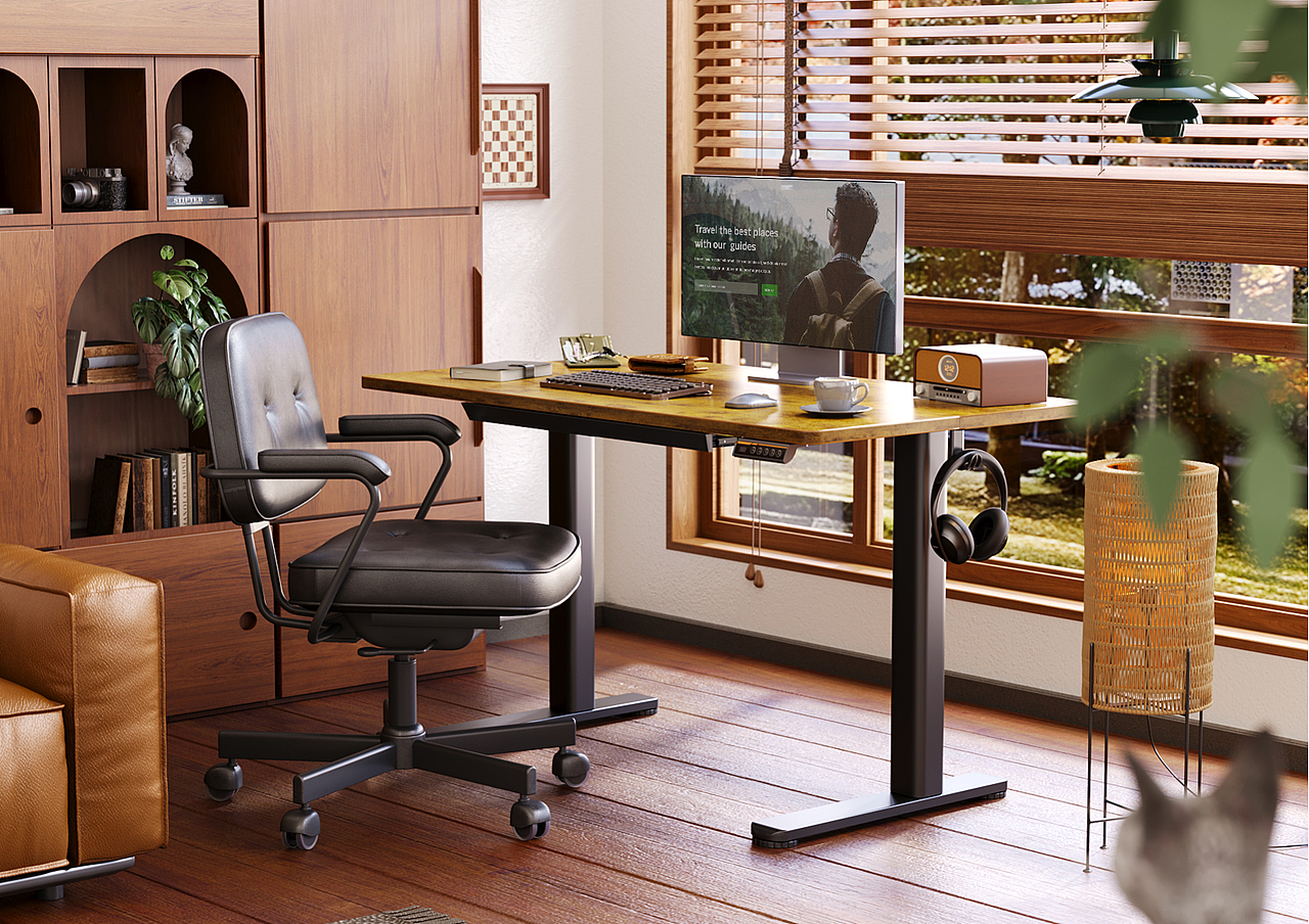 Amazon | CLaiks 抽屉款升降桌