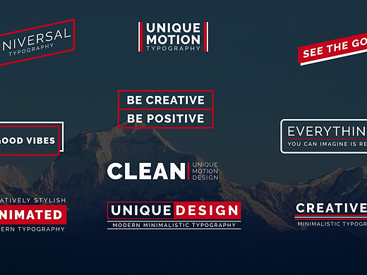 PR模板|专业设计简洁文本动画创意标题展示广告电视